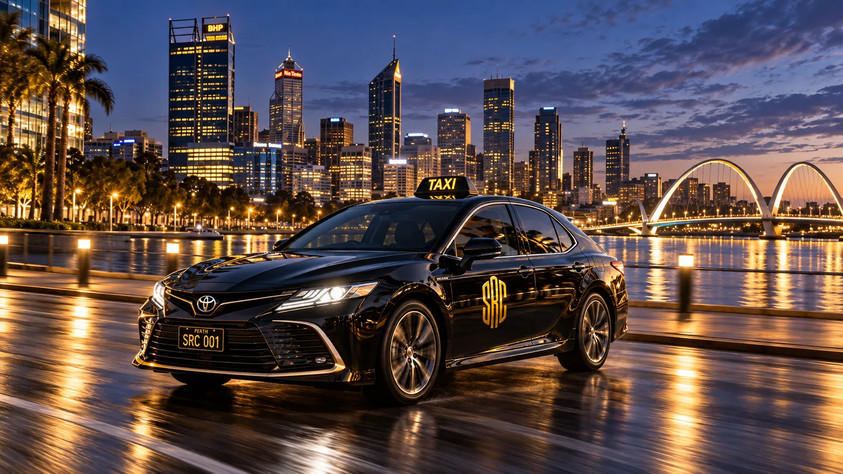 SRC taxi by the Perth waterfront